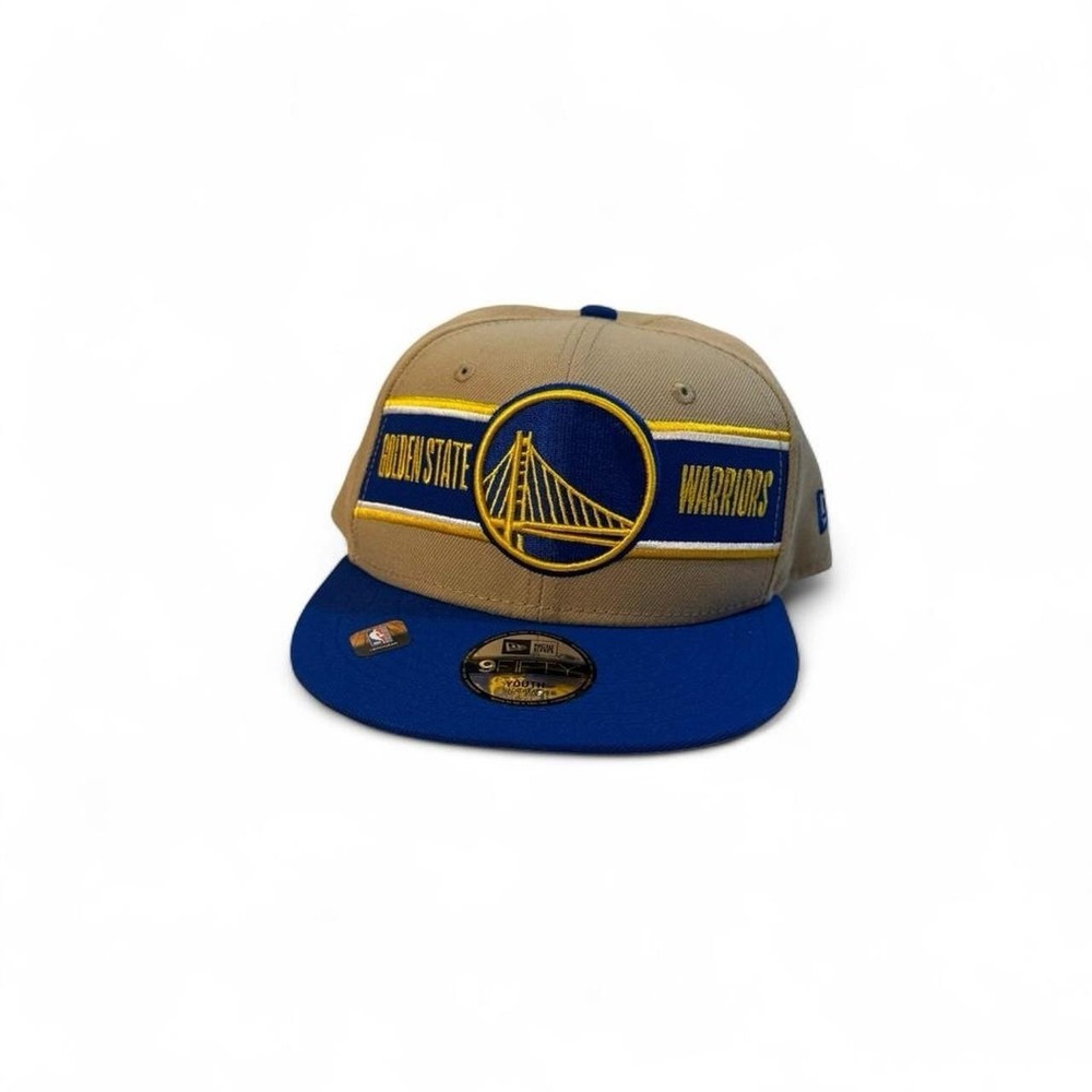Golden State Warriors Youth New Era Tan/Royal 2024 NBA Draft 9FIFTY Snapback Hat